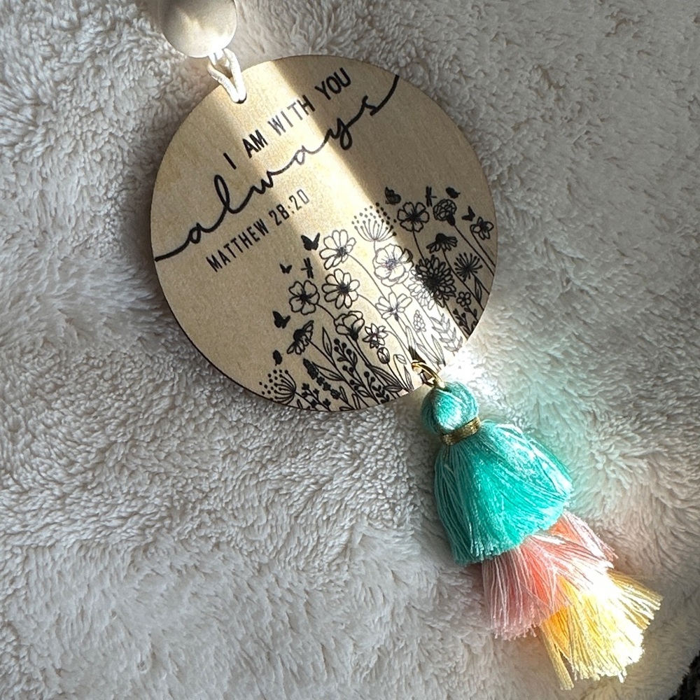 Inspirational Scripture Rear View Mirror Hanging Daily Inspiration with Tassels - Picture 5 of 8